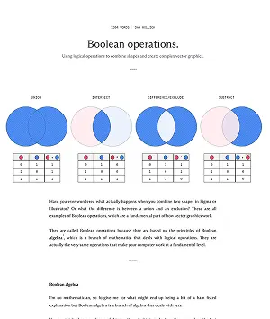 Boolean operations.